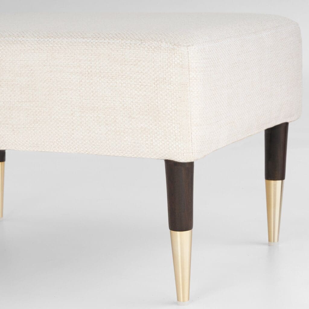 Cyan Design 11728 Oscar Ottoman in Dark Brown and Cream - Stylish Footstool for Living Room, Bedroom or Office Decor