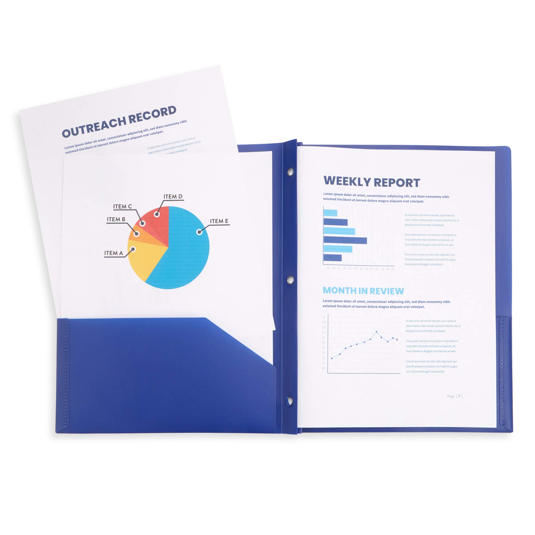 6-Pack Multicolor 3-Prong Plastic Folders for School, Home & Office - Organize Documents, Assignments & Files with Style