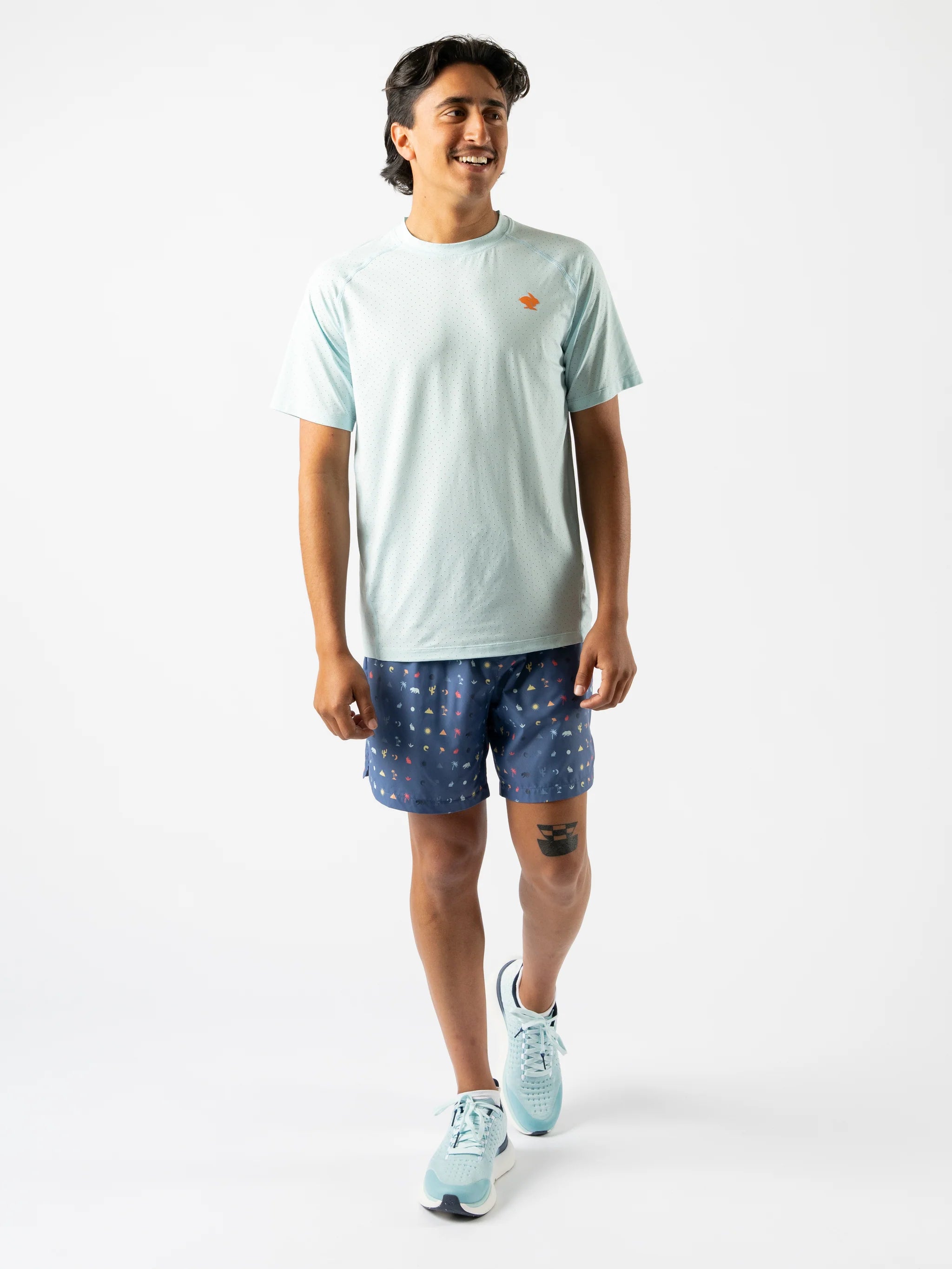 Men's Ice Perf Short Sleeve T-Shirt - Blue Glow | Cool & Comfortable Summer Wear for Casual Outings & Gym Workouts