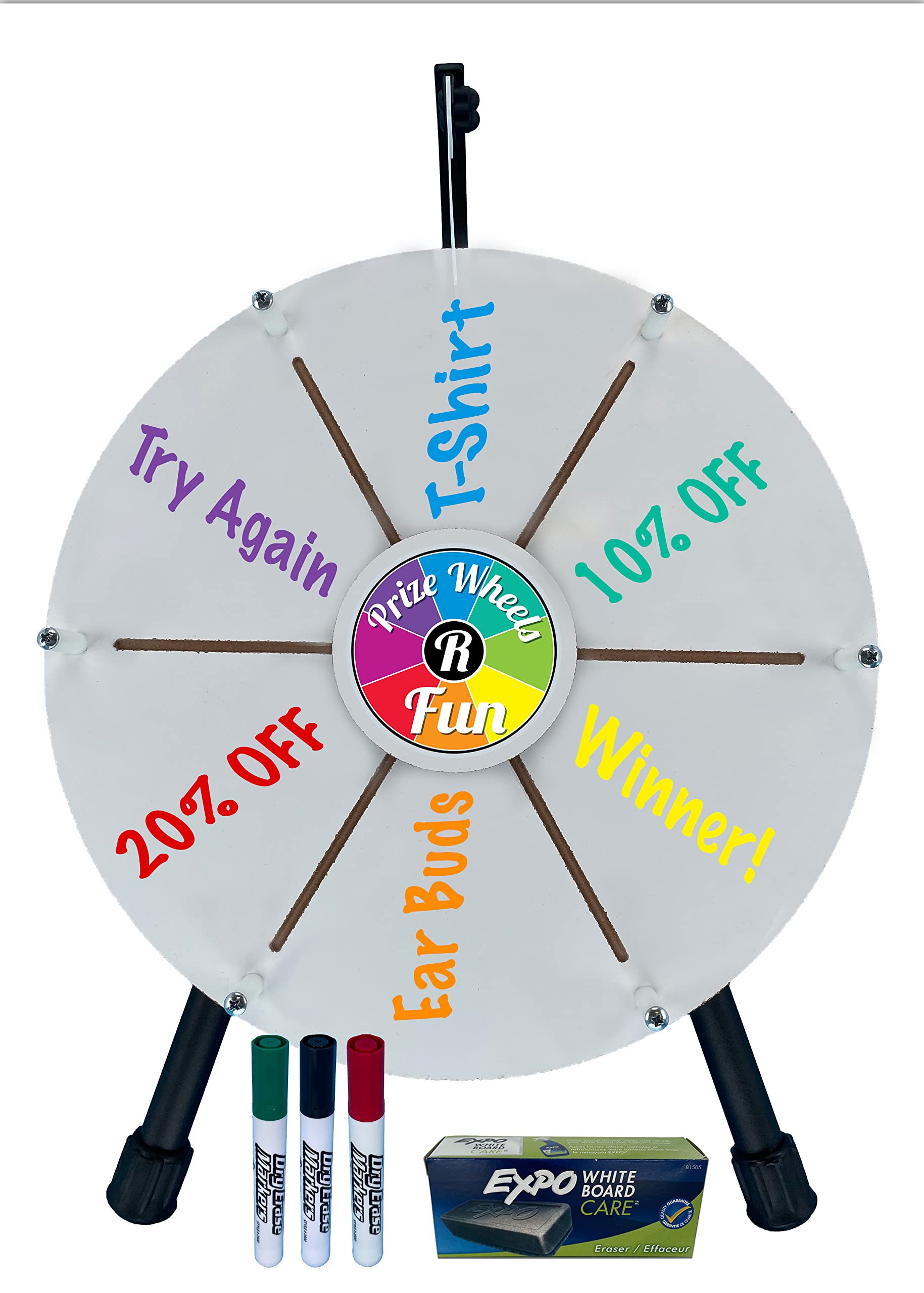 14 Inch Dry Erase Prize Wheel Spinner - Interactive Spin The Wheel Game for Trade Shows, Corporate Events, Fundraisers & Promotions | Perfect for Carnival Games, School Activities & Marketing Campaigns
