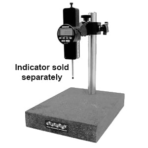 Heavy Duty Granite Base Indicator Stand with Stem Mount - Precision Measuring Tool for Machining, Metalworking & Industrial Applications
