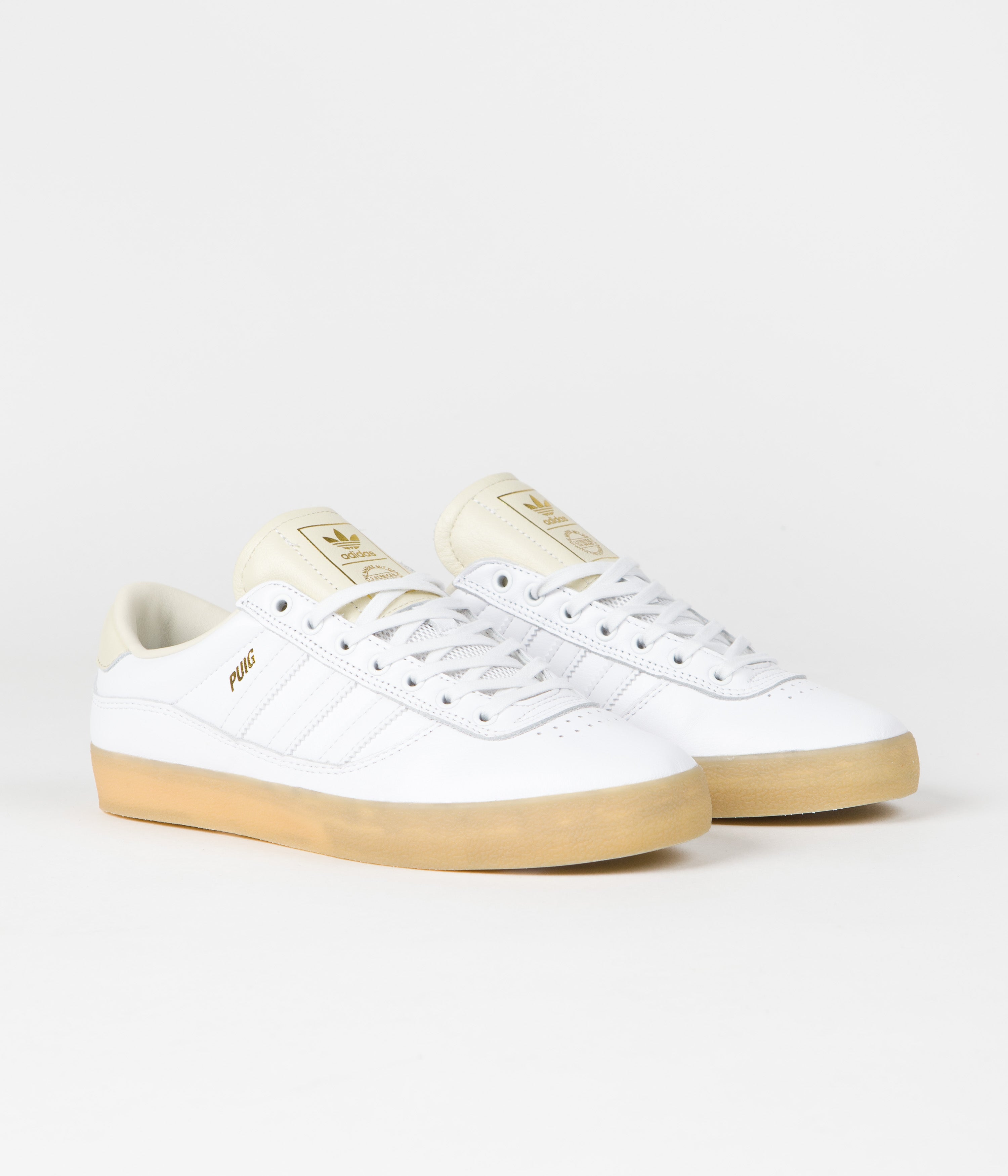 Adidas Puig Indoor Soccer Shoes - White/Chalk White - Lightweight & Comfortable for Indoor Training & Games
