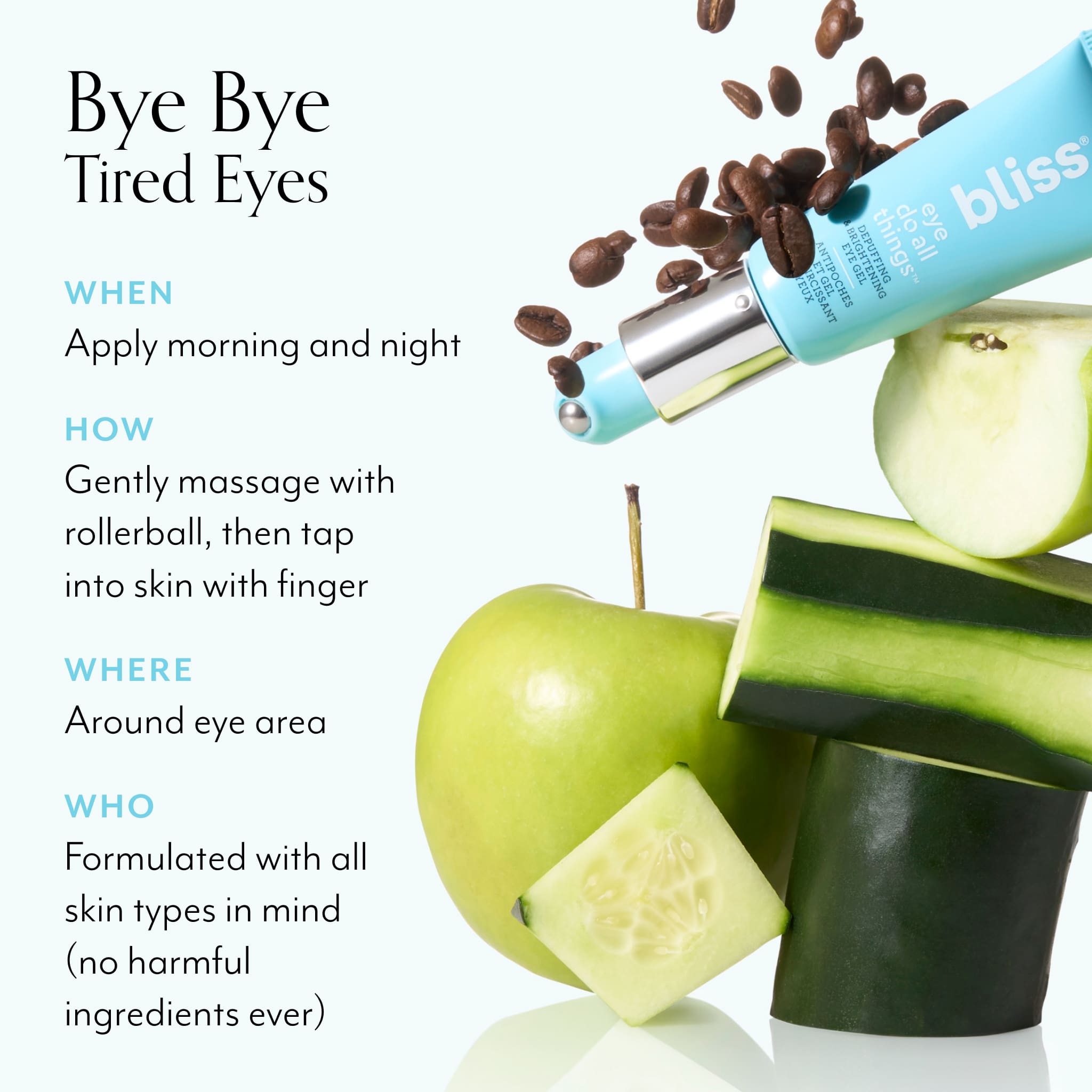 Brightening Eye Gel for Dark Circles & Puffiness - Hydrating Under Eye Treatment for Dark Circles, Wrinkles & Bags - Perfect for Morning & Night Skincare Routine