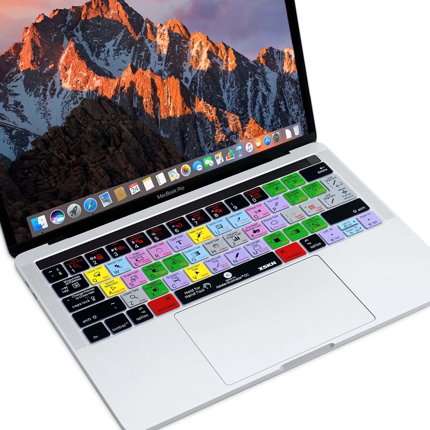 Adobe Illustrator Shortcut Keys Silicone Keyboard Cover for MacBook Pro 13