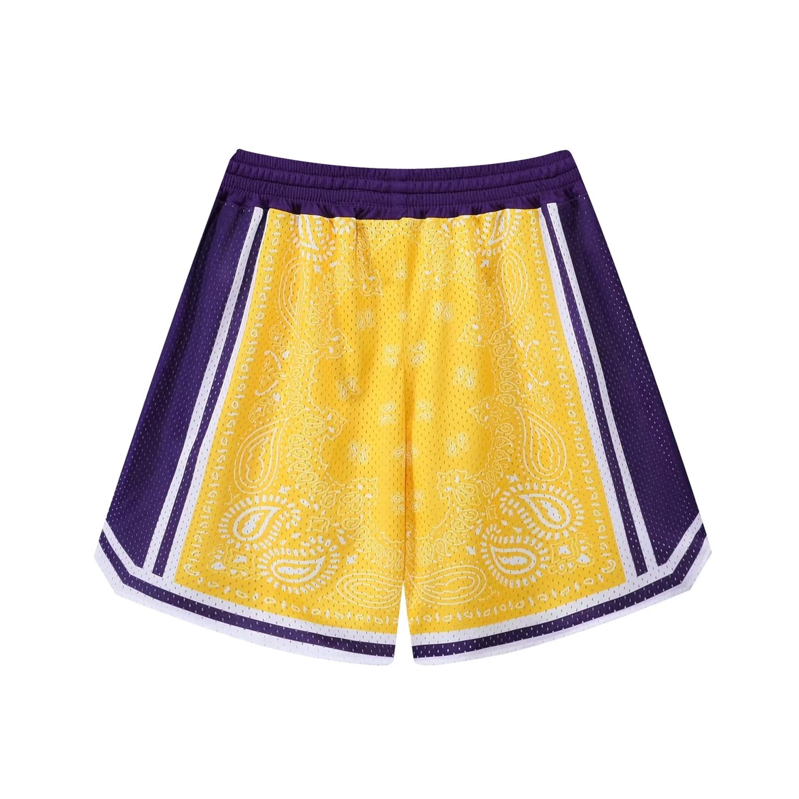BOOMLEMON Men's Basketball Shorts - Breathable Mesh Workout Shorts with Stylish Paisley Print for Running, Gym & Outdoor Sports | Comfortable Athletic Training Short Pants