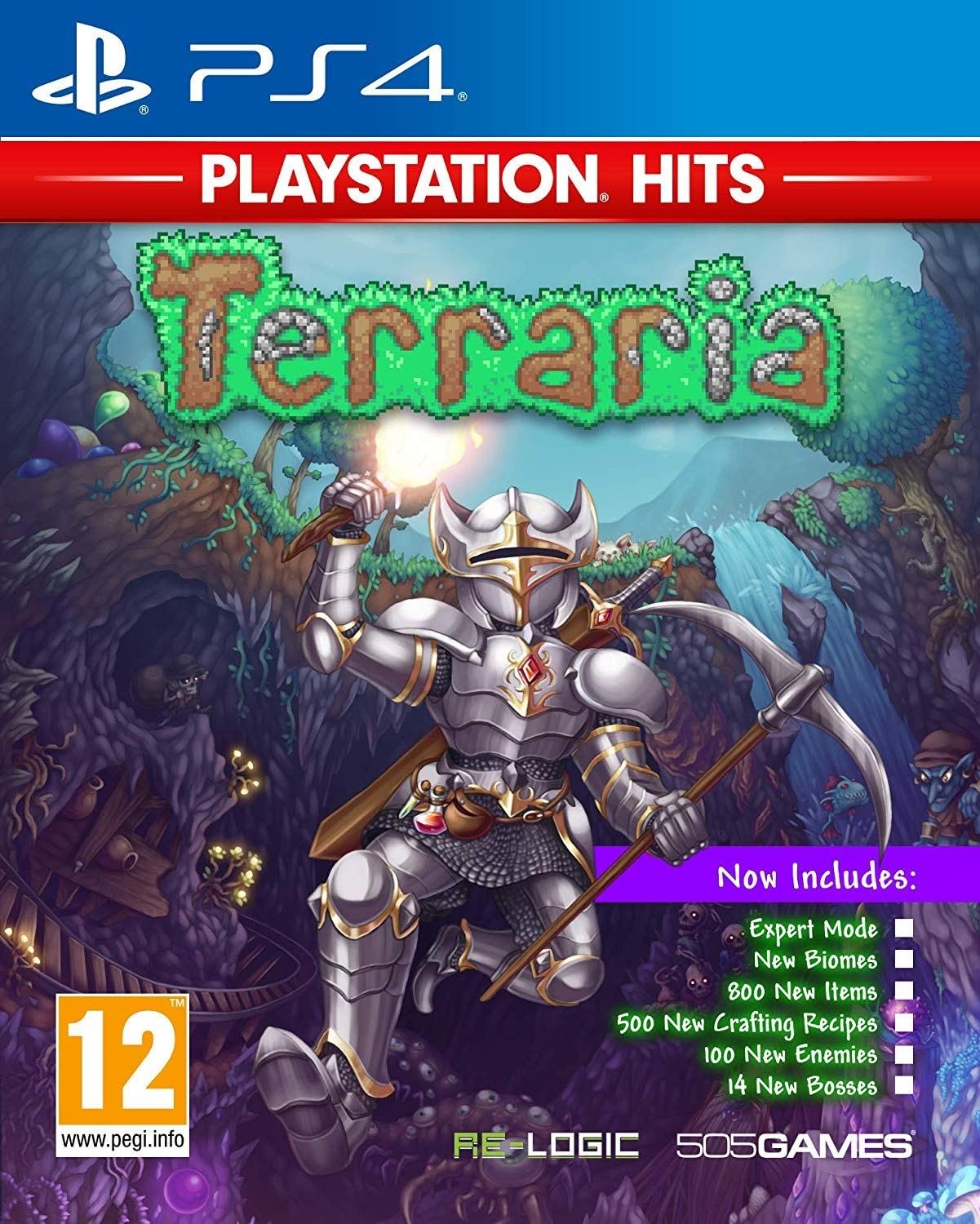 Terraria (PlayStation Hits) - Action-Adventure Sandbox Game for PS4 | Explore, Build & Survive in Pixelated Worlds | Perfect for Multiplayer Gaming & Creative Play