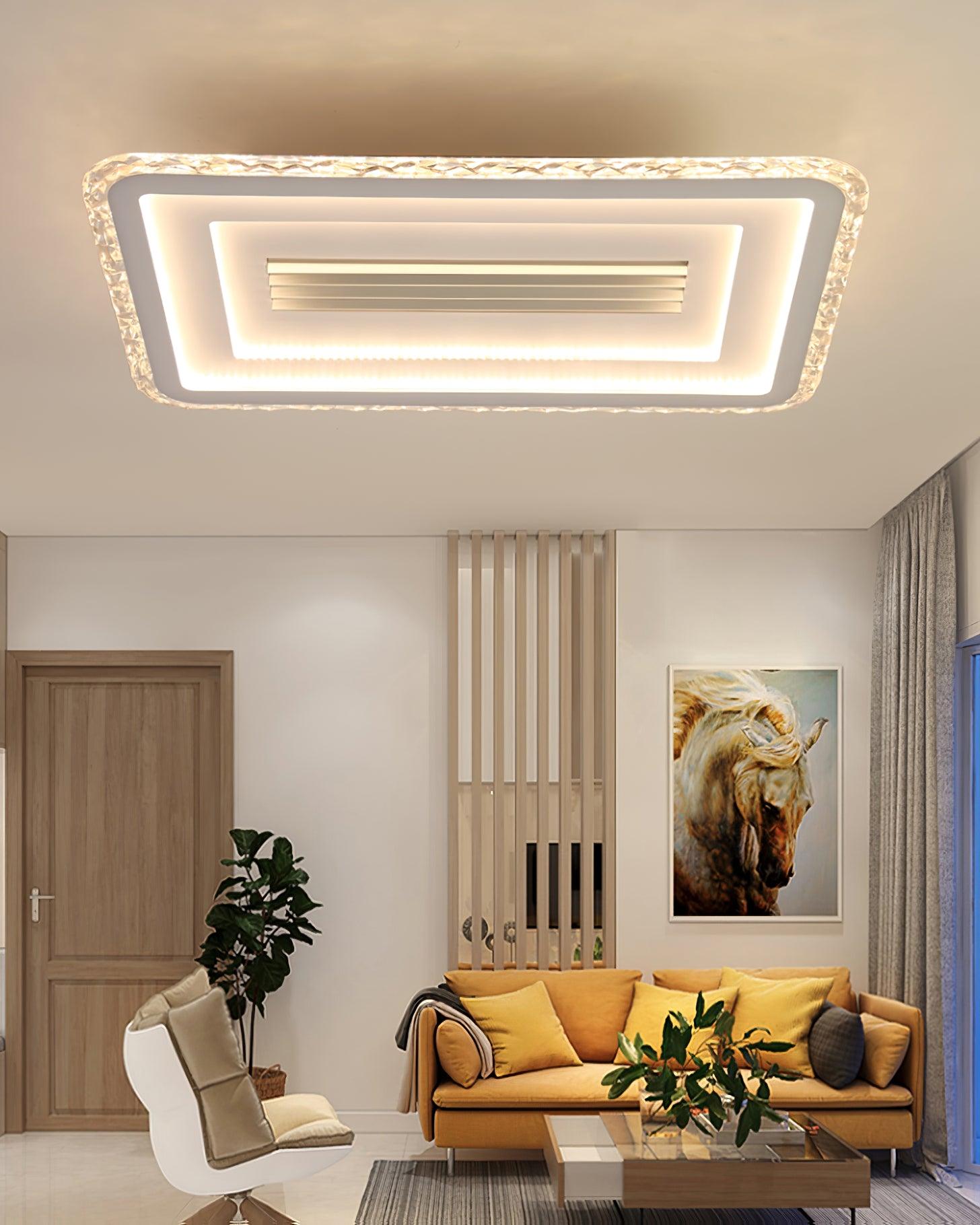 Ultra-Thin Acrylic Rectangle Ceiling Light - Modern LED Panel for Bedroom, Kitchen, Office & Living Room Lighting