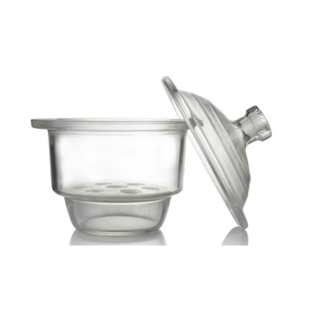 120mm Glass Desiccator Jar with Airtight Seal - Lab Desiccator for Moisture Absorption & Drying - Ideal for Chemistry Experiments, Herb Storage & Jewelry Making