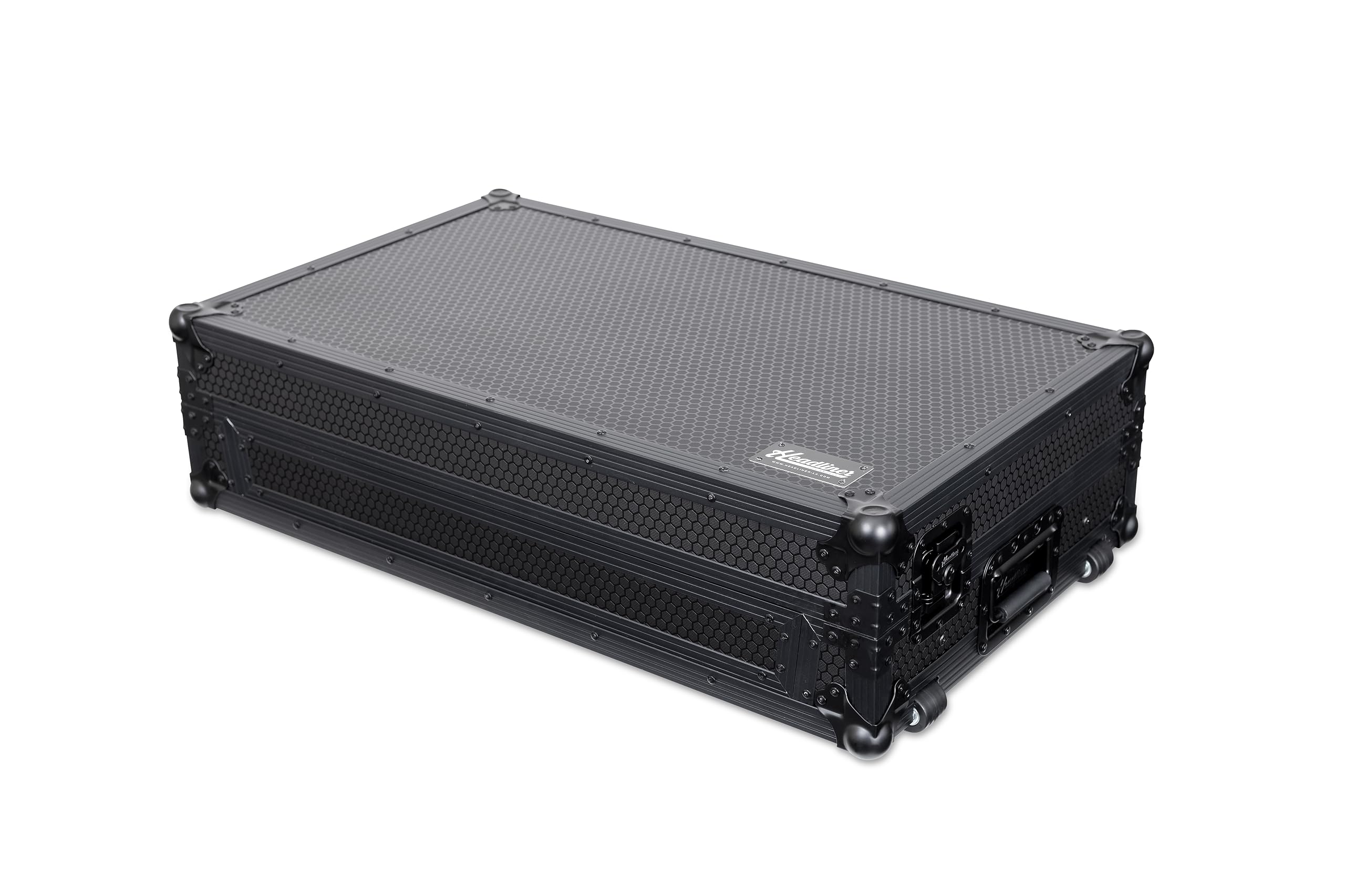 Rane Four & Rane Performer DJ Flight Case - Pitch Black Headliner with Laptop Platform & Wheels | Perfect for DJ Gigs, Club Performances & Music Events