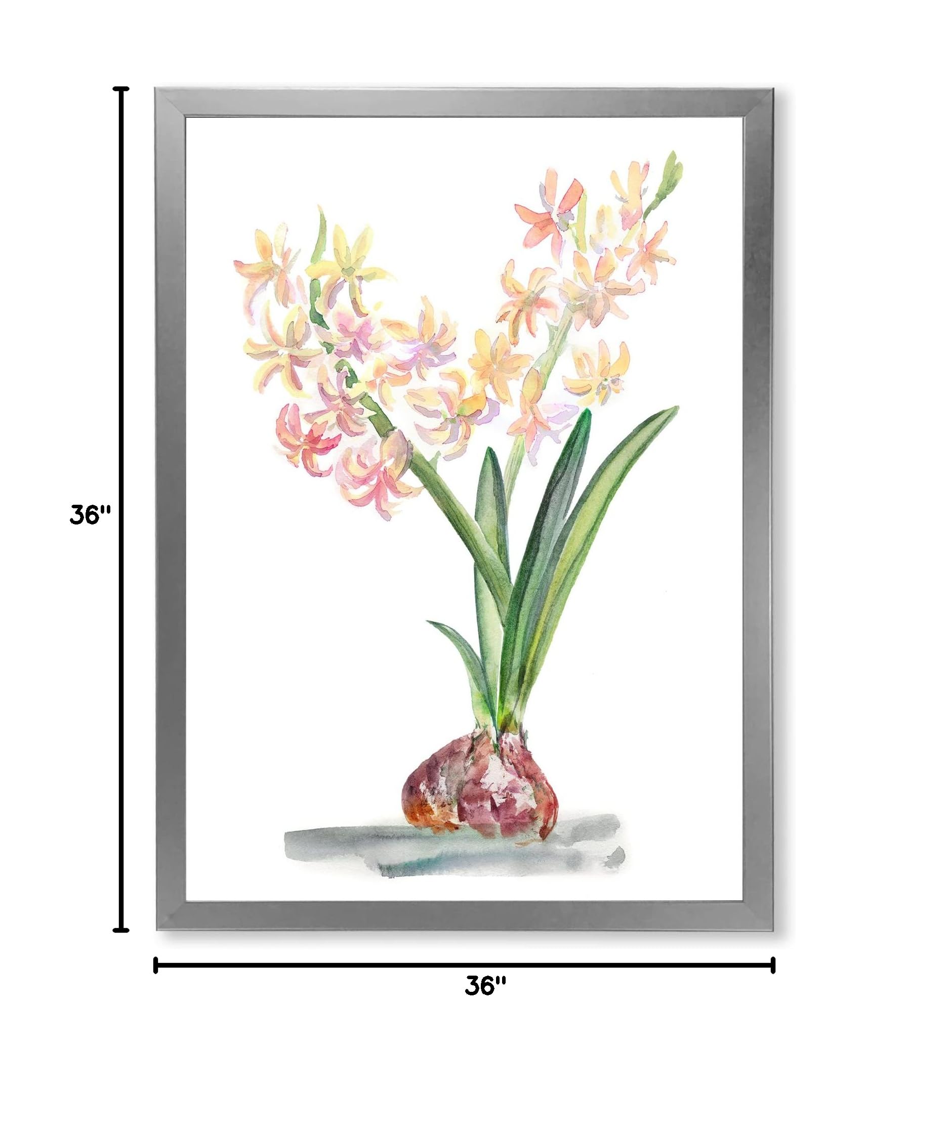 DesignQ Blossoming Hyacinth in Spring Traditional Framed Wall Art - Floral Home Decor for Living Room, Bedroom & Office - Perfect Gift for Housewarming & Spring Decorations