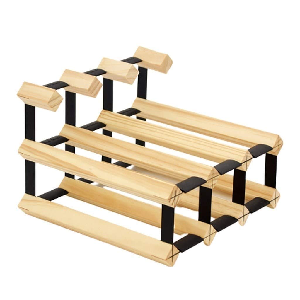 Premium Solid Wood Wine Rack - 2 Tier Storage Shelf for Home & Kitchen | Oblique Wine Holder Display Cabinet | Large Size (Color B) | Perfect for Dining Room, Bar, or Gift Giving