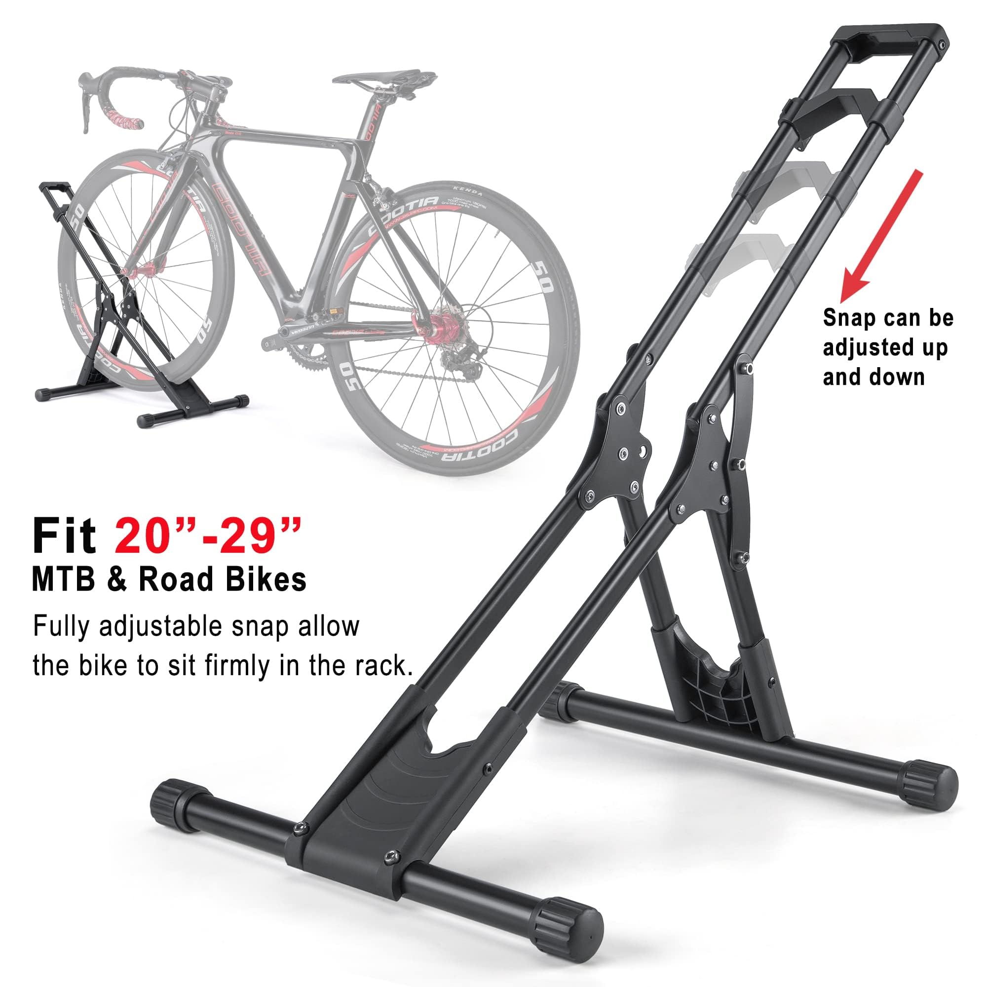 Heavy Duty Bike Floor Stand Rack - Indoor Bicycle Storage Rack for Garage & Home - Fits 20