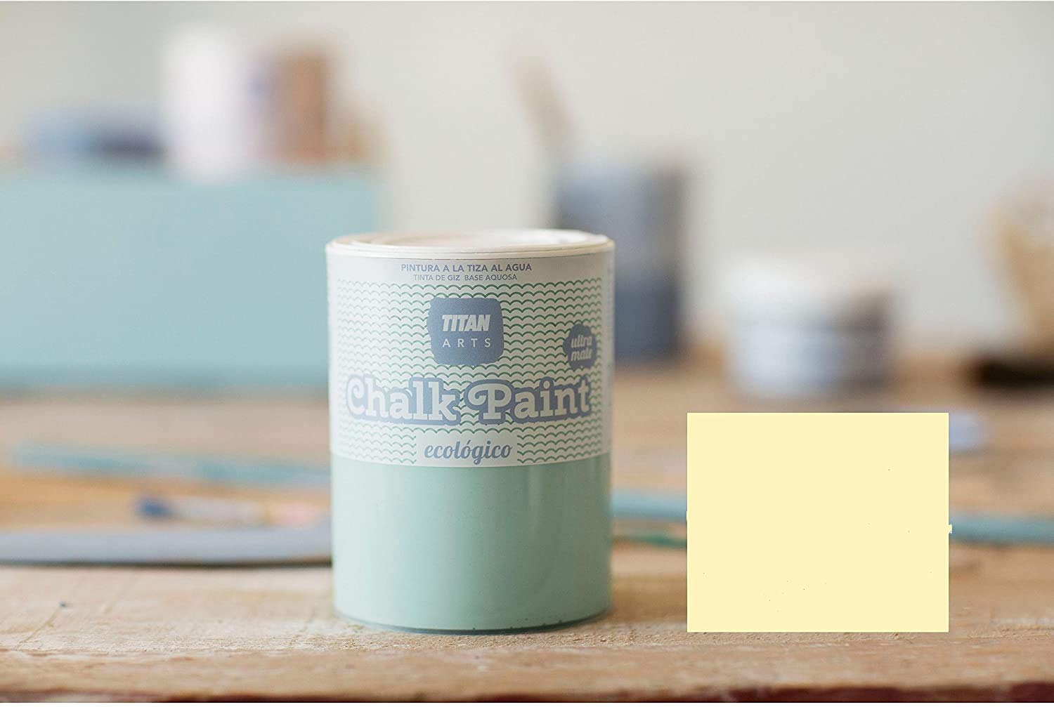 Premium Titan Chalk Paint - 750ml (Wheat Yellow) for Furniture, Cabinets & DIY Home Decor Projects - Non-Toxic Matte Finish Mineral Paint