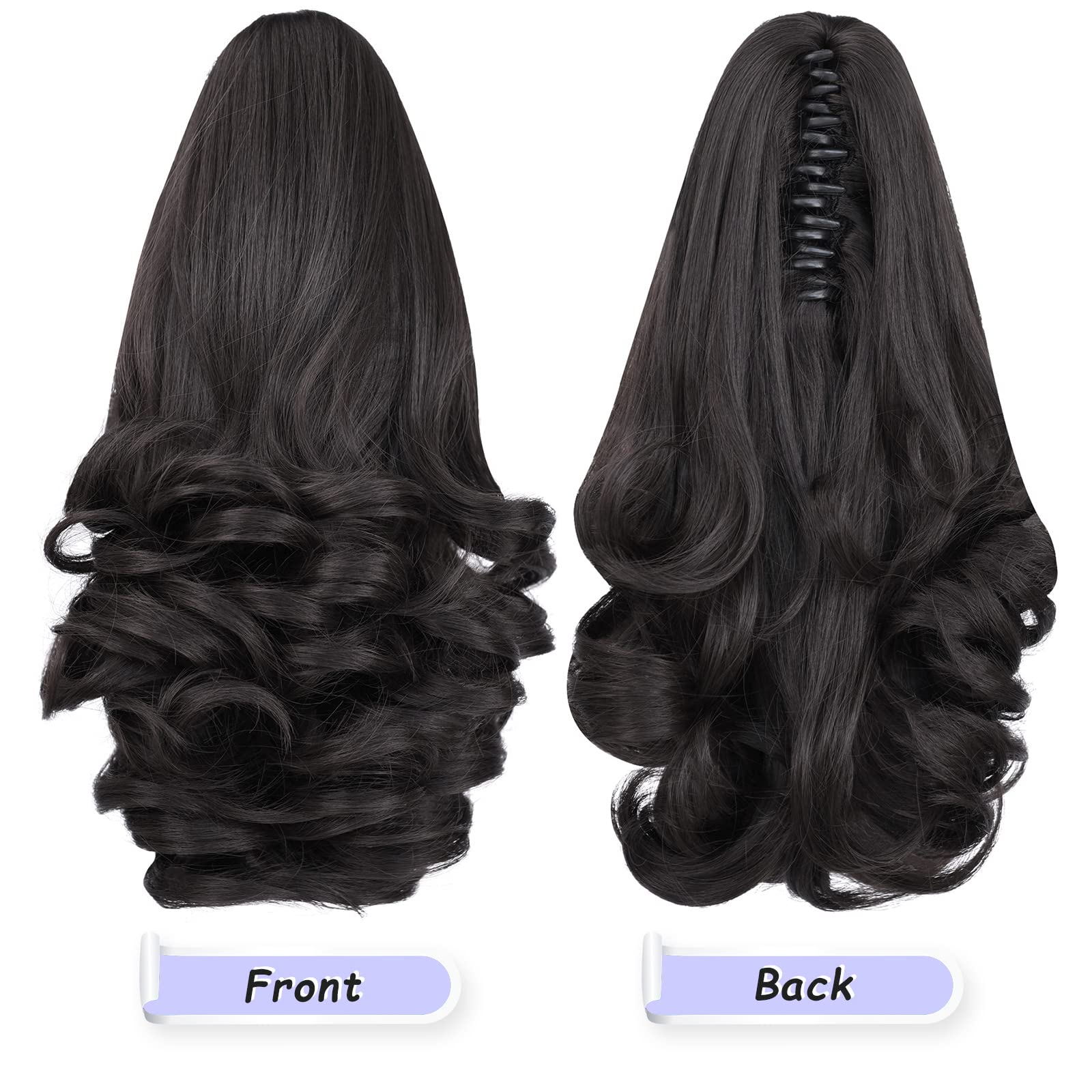 Natural Straight Ponytail Hair Extension with Claw Clip - Seamless Blonde Brown Black Hairpiece for Women - Perfect for Parties, Weddings & Everyday Styling