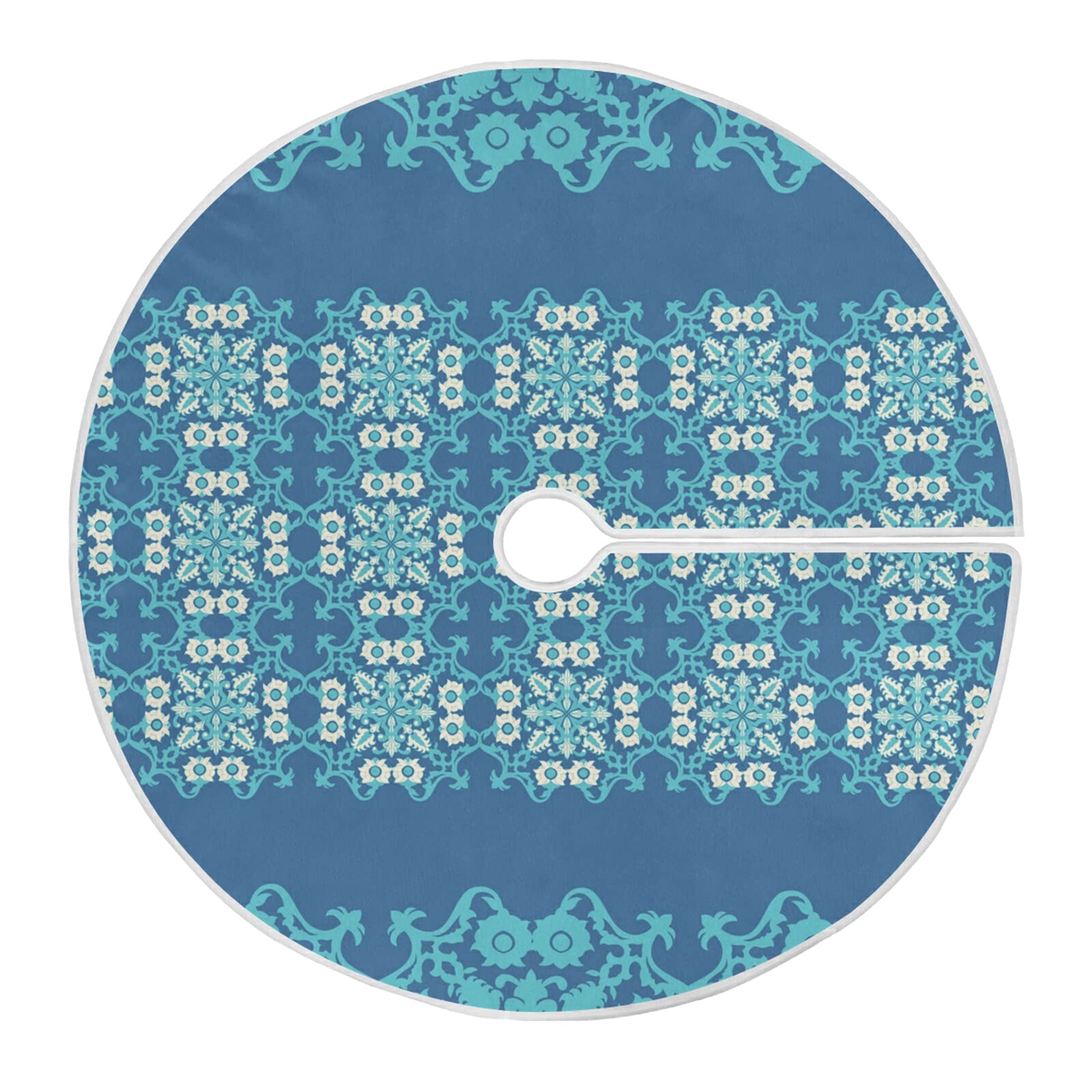 35 Inch Snowflake Pattern Christmas Tree Skirt - Large Holiday Decor for Indoor/Outdoor Xmas Trees, Perfect for Home Parties & Festive Decorations | Durable Tree Mat for Seasonal Celebrations