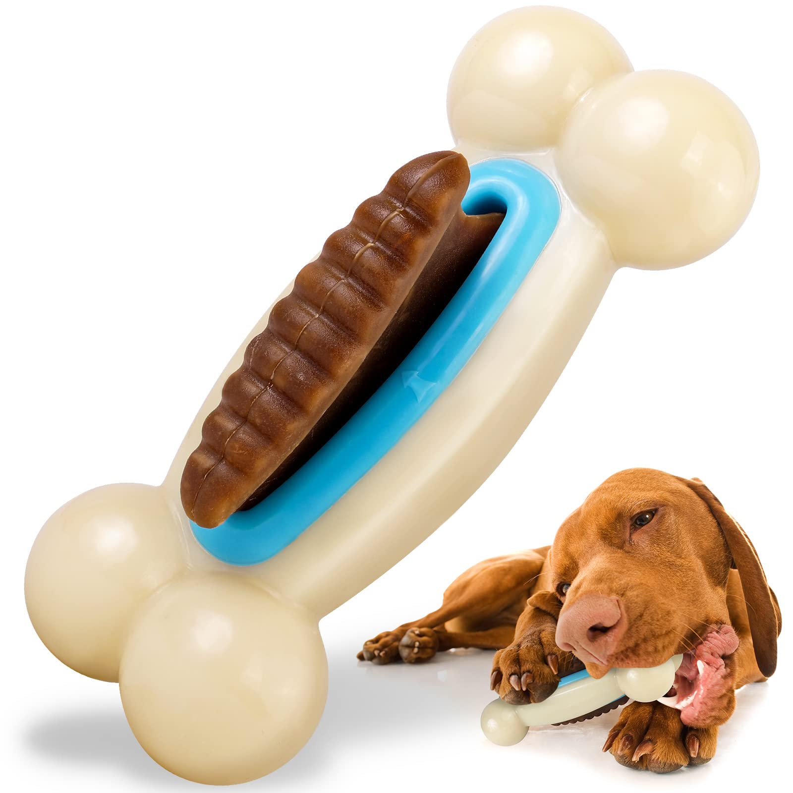 Durable Tough Dog Chew Toys for Small & Medium Dogs - Cotton Rope & Natural TPR Interactive Puppy Toys for Teething, Tug & Fetch Play - Perfect for Indoor & Outdoor Training, Bonding & Dental Health