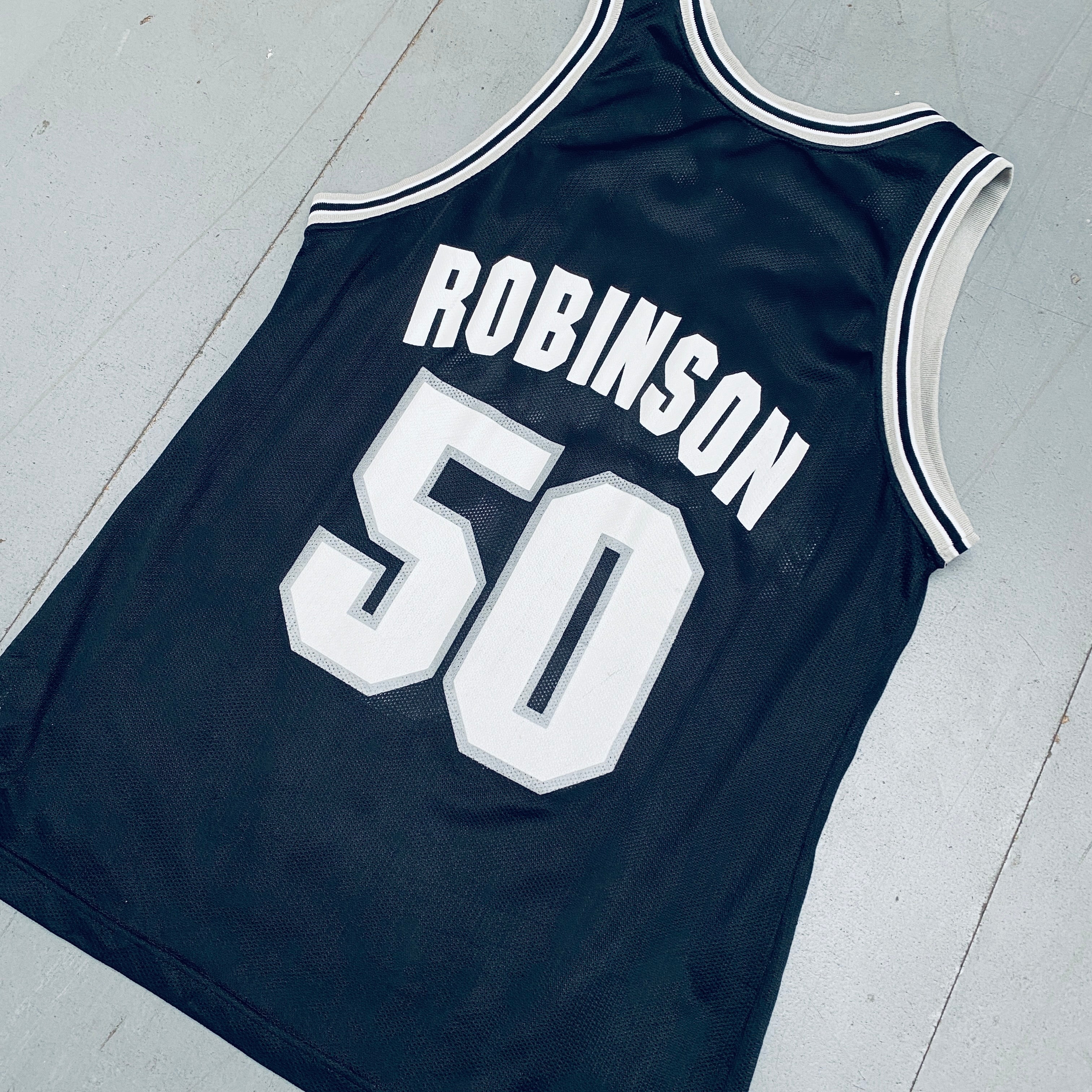 David Robinson 1998/99 San Antonio Spurs Black Champion Jersey - Authentic NBA Basketball Jersey for Men (Size S/M) - Perfect for Game Day, Fan Events & Sports Memorabilia Collection