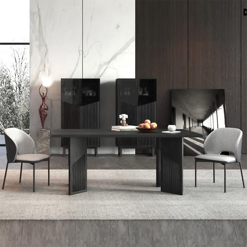 Premium MONTANA 180cm Dining Table - Solid Black Ash Wood for Modern Dining Room & Kitchen - Perfect for Family Gatherings & Dinner Parties