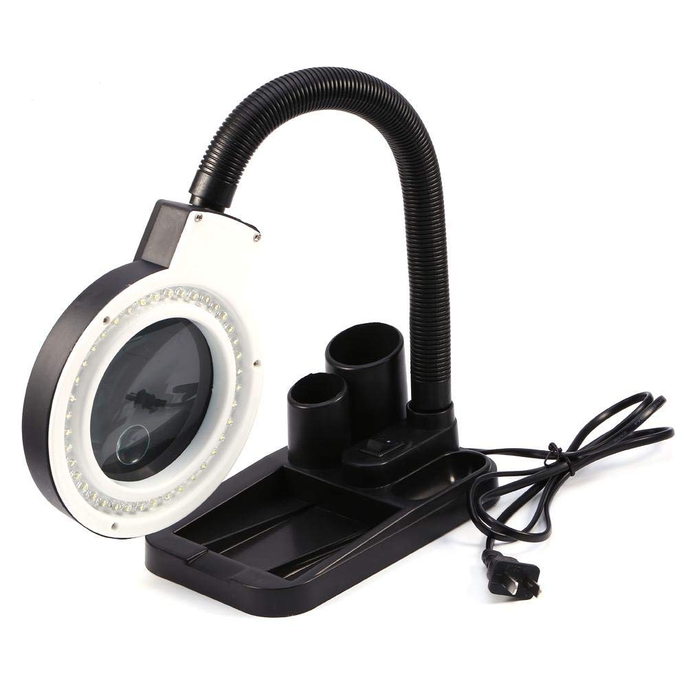 Ymiko 5X 10X 40LED Magnifying Desk Lamp with Light Table & Adjustable Floor Stand - Bright Illumination for Reading, Crafting, Jewelry Repair & Hobby Work - Perfect for Home Office, Workshop & DIY Projects
