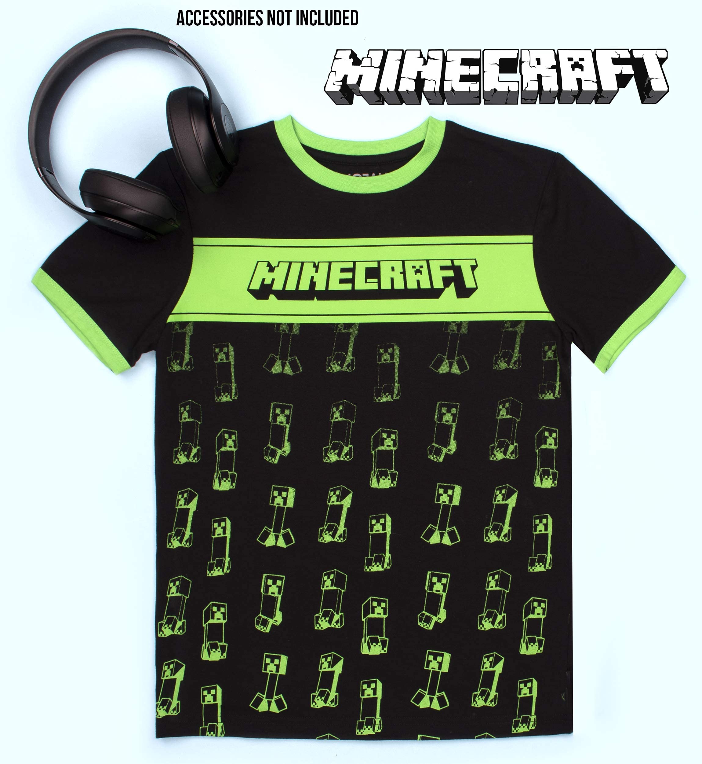 **Minecraft Creeper T-Shirt for Boys - Black & Green Gaming Tee - Cool Gamer Kids Clothes - Perfect Gift for Minecraft Fans - Ideal for Gaming, Parties & Everyday Wear**