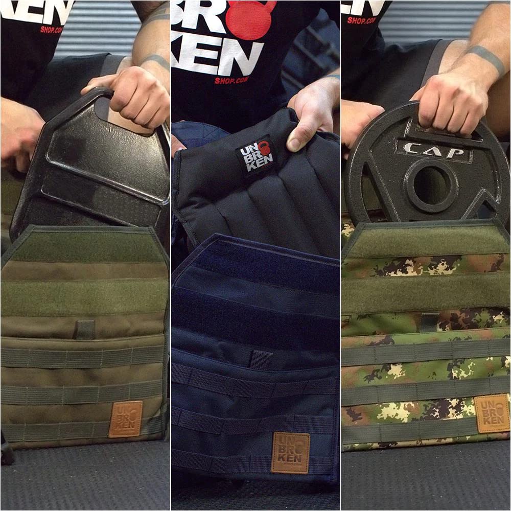 Adjustable Weighted Vest for Men & Women - Strength & Endurance Training, CrossFit WOD, Running - Includes 2 Patches & Weight Plates (Navy Blue) - Perfect for Gym Workouts, HIIT Training & Outdoor Fitness
