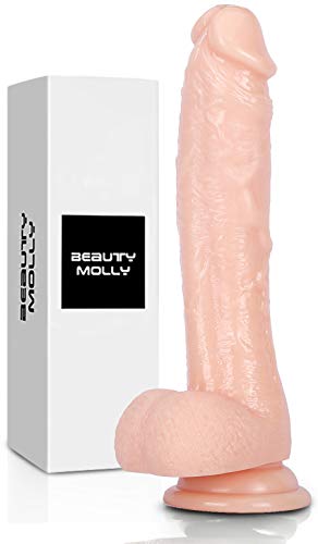 Premium 8 Inch Realistic Skin Tone Dildo with Strong Suction Cup - Body-Safe Silicone Adult Sex Toy (11.8oz) for Solo Play, Couples Intimacy & BDSM Exploration