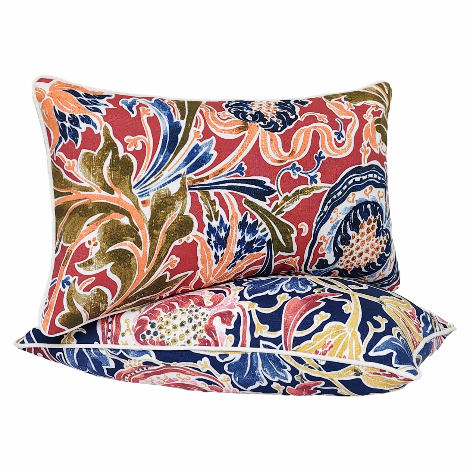 JMGBird 12×20 Inch Outdoor Lumbar Pillows (Pack of 2) - Waterproof Decorative Throw Pillows with Insert - Rectangular Garden Cushions for Patio Furniture, Sofa & Coach - Perfect for Outdoor Living, Backyard Relaxation & Home Decor