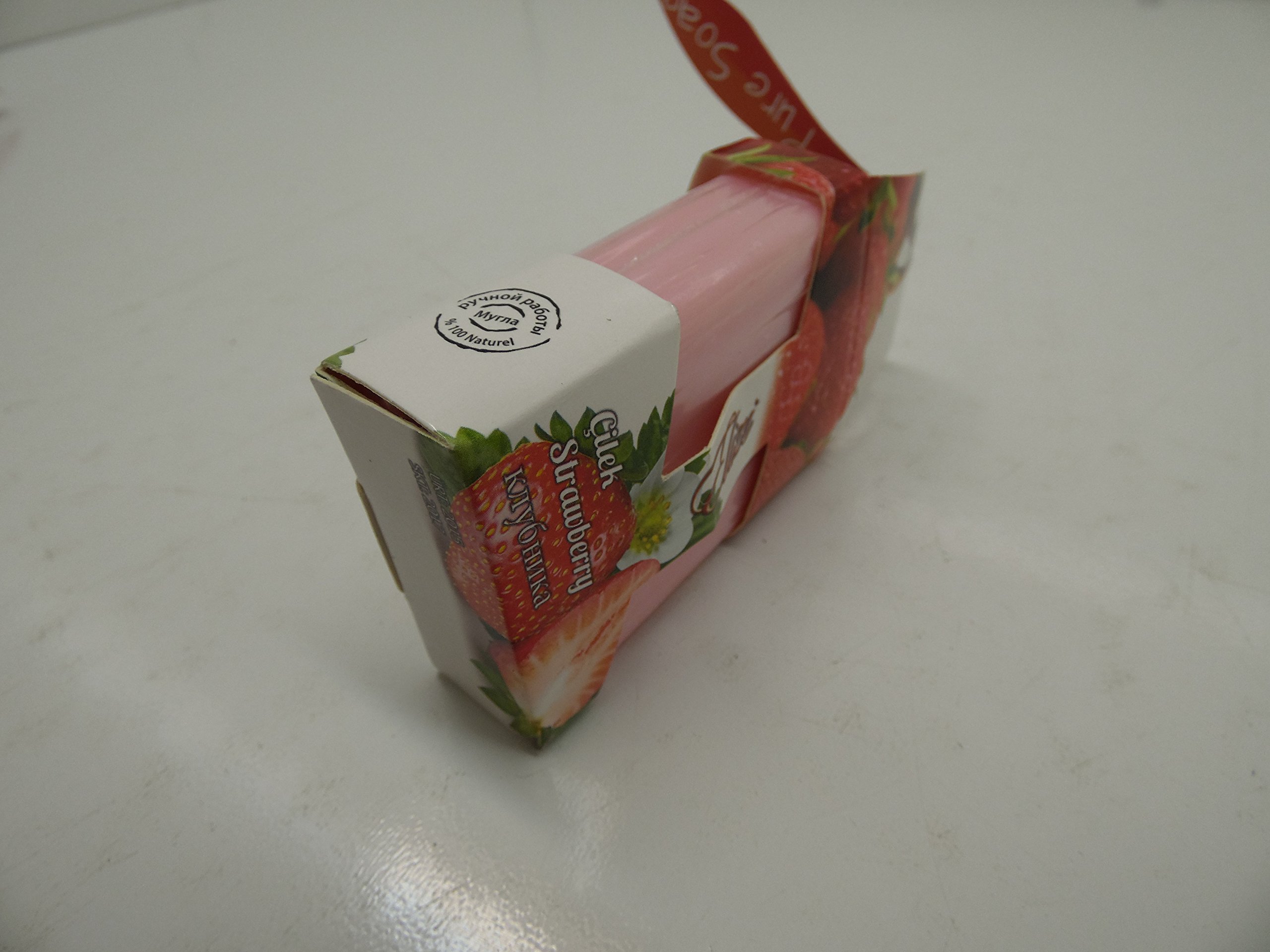 Turkish Handmade 100% Natural Strawberry Fruit Soap - 2 Pack Gift Set for Skin Care, Bath & Body, Organic Facial Cleanser - Perfect for Spa Day, Home Relaxation & Luxury Gifts