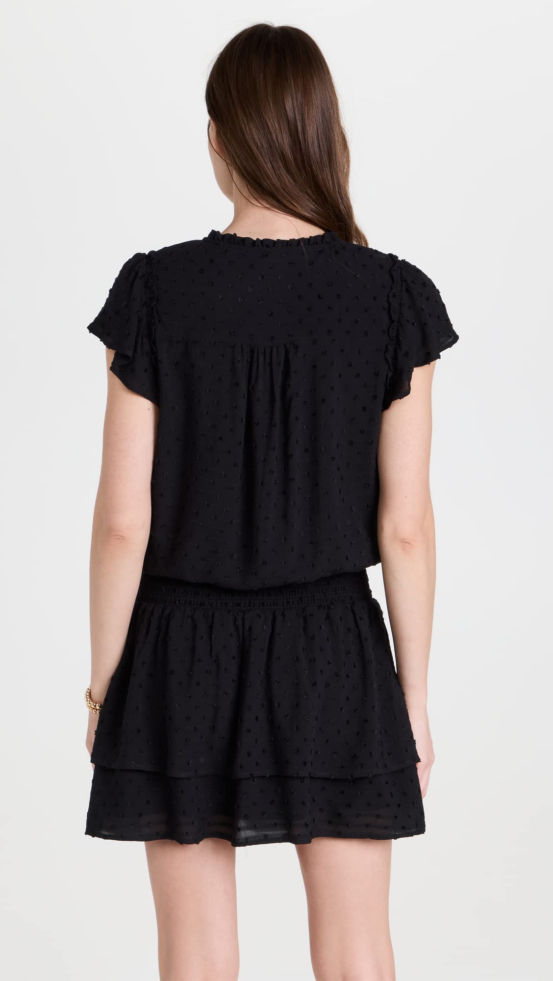 PAIGE Women's Cristina Dress - Flowy Midi Dress with V-Neck & Puff Sleeves | Perfect for Summer, Weddings & Date Nights