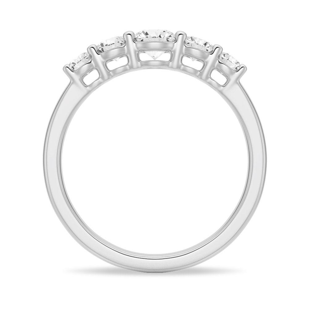5 Stone Shared Prong Moissanite Anniversary Band Ring for Women - Durable Wedding & Engagement Jewelry Gift for Her - Perfect for Anniversaries, Valentine's Day & Special Occasions