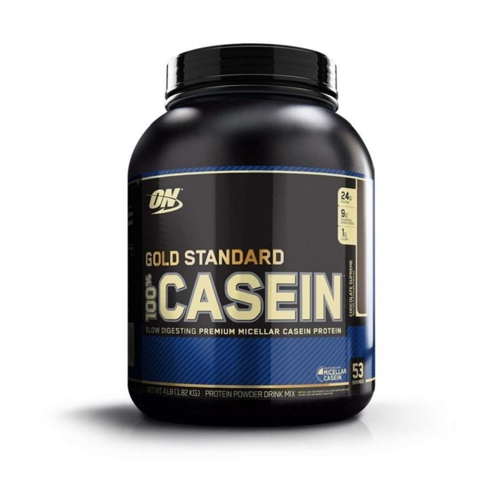 Optimum Nutrition Gold Standard 100% Micellar Casein Protein Powder - Slow Digesting Protein for Overnight Muscle Recovery & Satiety, Chocolate Supreme Flavor, 4lb (Packaging May Vary) | Ideal for Post-Workout Recovery, Bedtime Protein Supplement & Weight Management