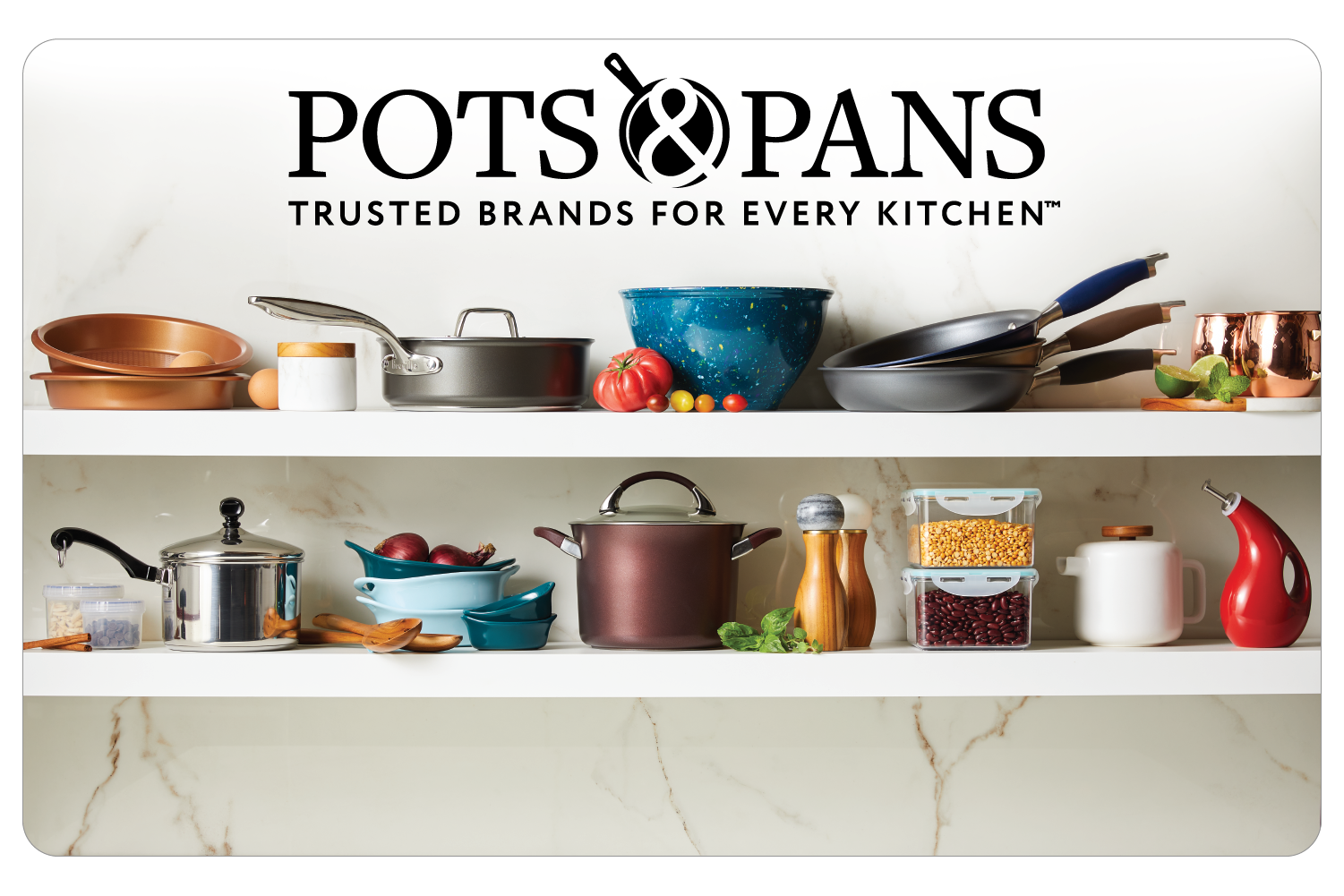 Potsandpans.com Gift Card - Perfect for Cooking Enthusiasts, Housewarming Gifts & Special Occasions - Online Kitchenware Shopping