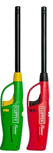 Clipper Neo Flama Refillable Butane Kitchen Lighter - Windproof, Adjustable Flame (Pack of 2, Assorted Colors) - Perfect for Grilling, Camping & Home Use