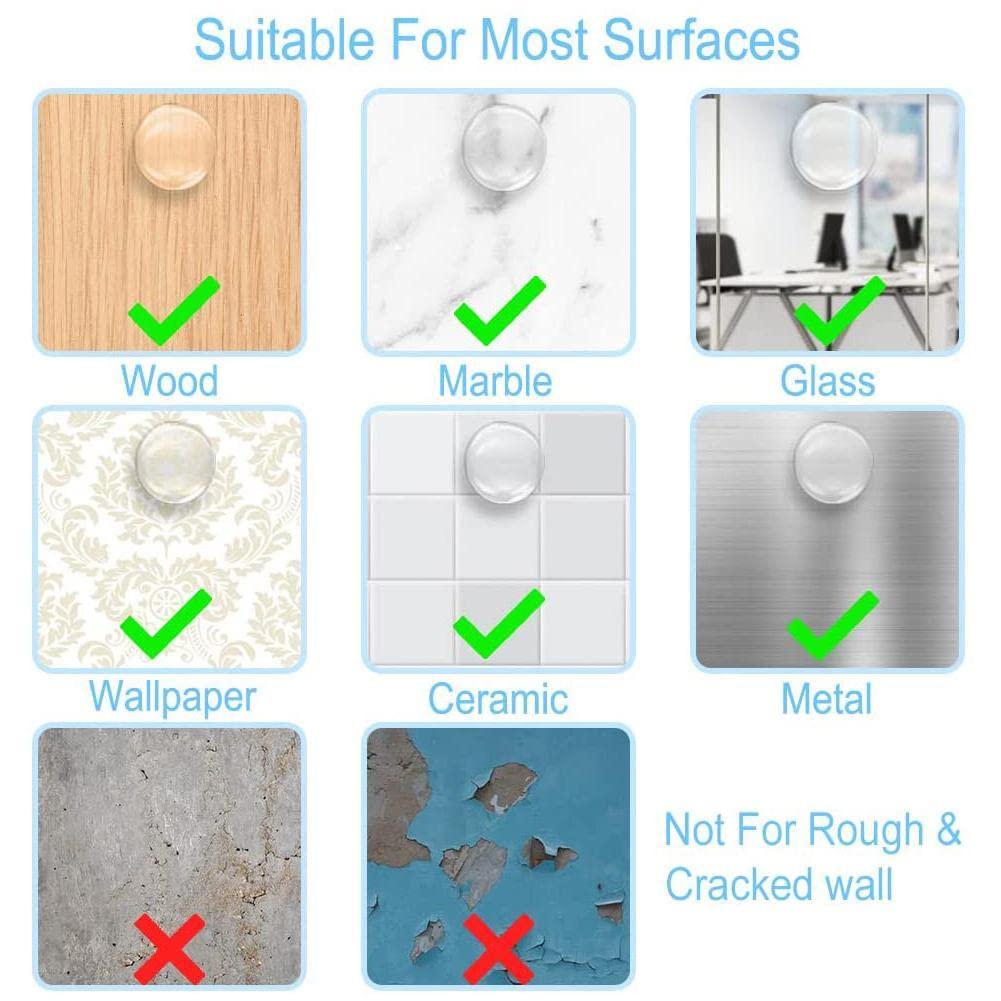 6 Pack Silicone Door Stopper Wall Protector with Self-Adhesive, Soft Door Handle Bumper Guard for Home & Office - Prevents Wall Damage & Noise Reduction, Ideal for Bedrooms, Bathrooms & Kids Rooms