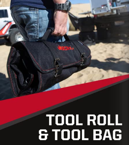 BOXO USA UTV Tool Roll - Heavy Duty Universal Tool Kit for Side by Side, Polaris RZR, CanAm Maverick, UTV, Truck & Off-Road Vehicles | Waterproof Storage for Trail Riding, Camping & Outdoor Adventures
