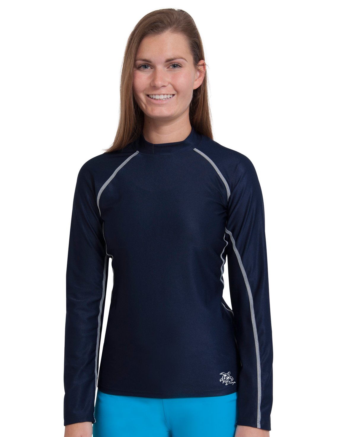 Tuga Adult Unisex Chlorine Resistant Rash Guard UPF 50+ Sun Protection Swim Shirt - Made in USA for Swimming, Surfing & Water Sports
