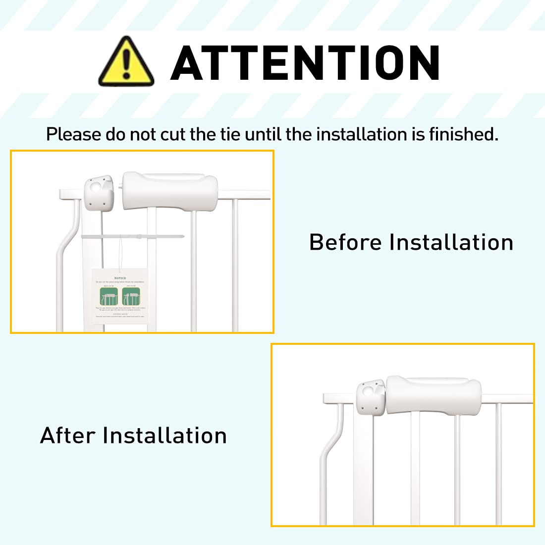 Fairy Baby 29-34 Inch Wide Pressure Mounted Walk Through Baby Gate for Doorways, Stairs & Hallways - Pure White Safety Gate for Toddlers & Pets - Perfect for Home, Nursery & Staircase Protection