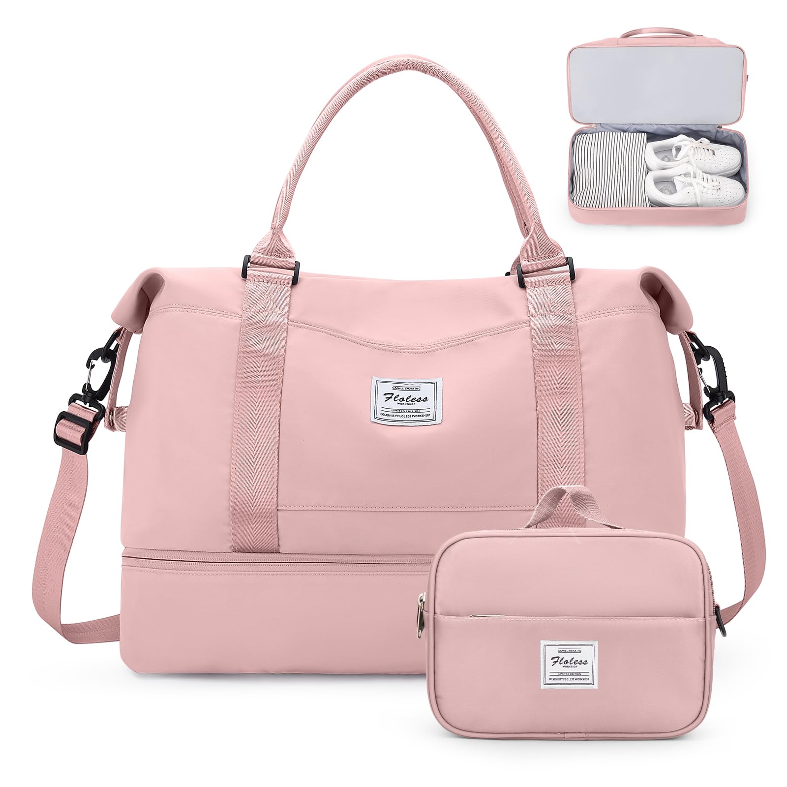 Best Weekender Bags for Women - Stylish Travel Duffel with Shoe Compartment & Toiletry Bag - Perfect for Overnight Trips, Gym, Work & Weekend Getaways