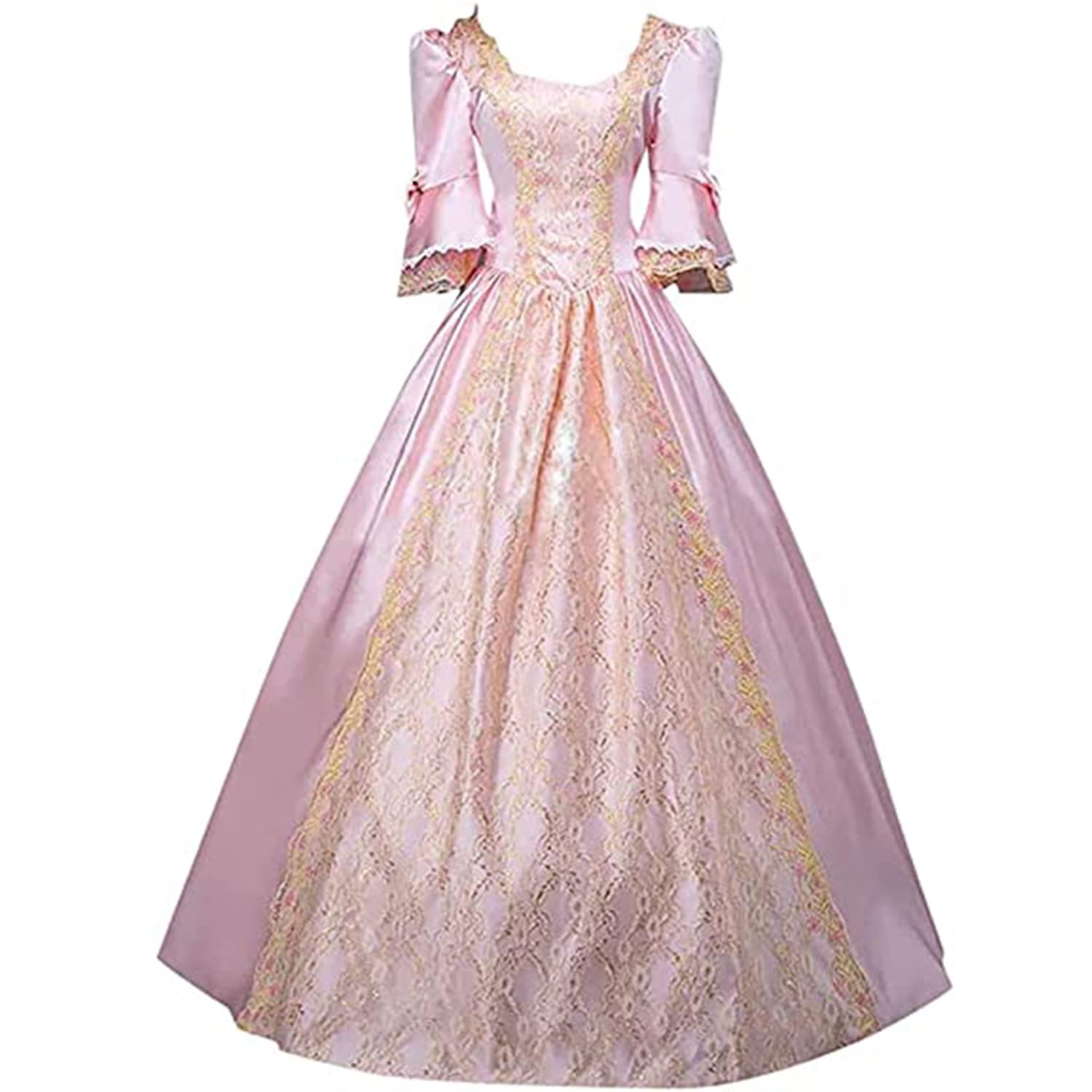 KUJIU Women's Victorian Edwardian Vintage Fancy Dress - Elegant Gothic Lace Party Gown for Cosplay, Halloween, Steampunk & Historical Reenactment