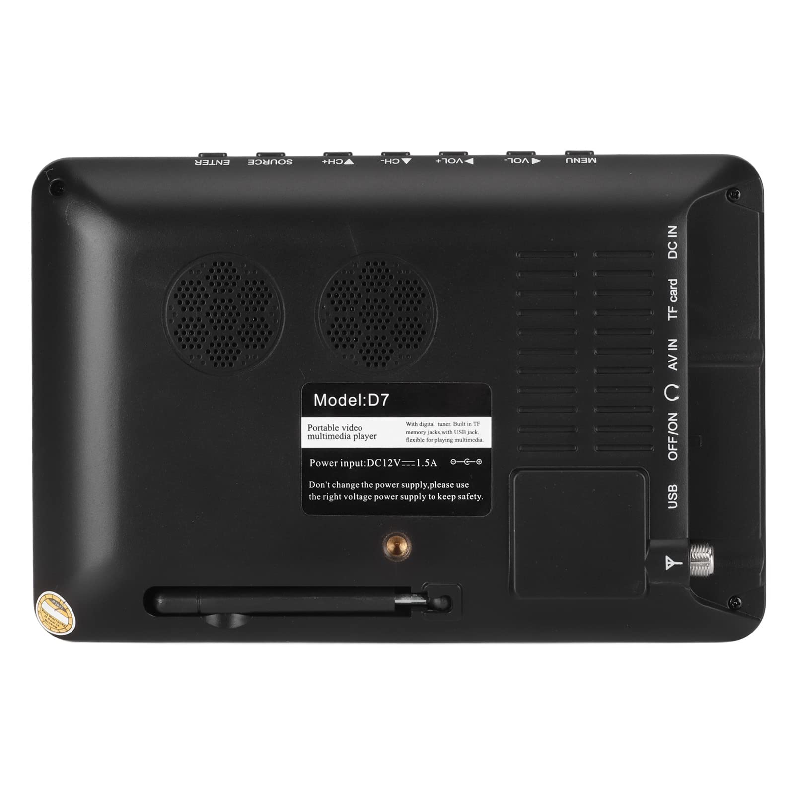 7 Inch Portable Digital TV with 1080P FHD LED Screen | Rechargeable Battery Powered Mini LCD TV Monitor for Car, Kids, Travel | Perfect for Road Trips, Camping & Emergency Use