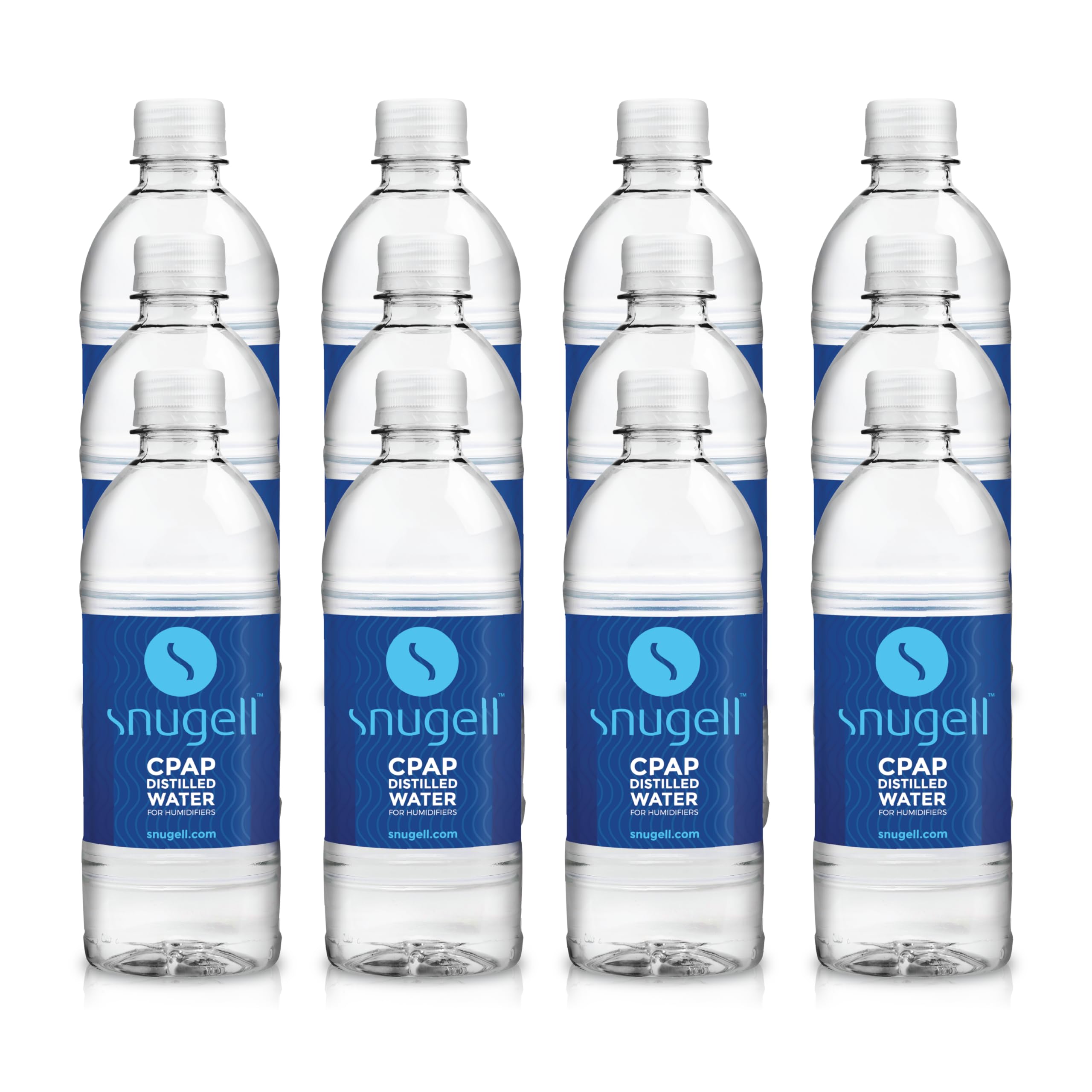 **Snugell Distilled Water for CPAP Machines - 12-Pack (16.9 oz Each) - 30-Day Supply - Clean, Multi-Use, Travel-Friendly - Made in USA - Ideal for Travel, Home & Medical Use**
