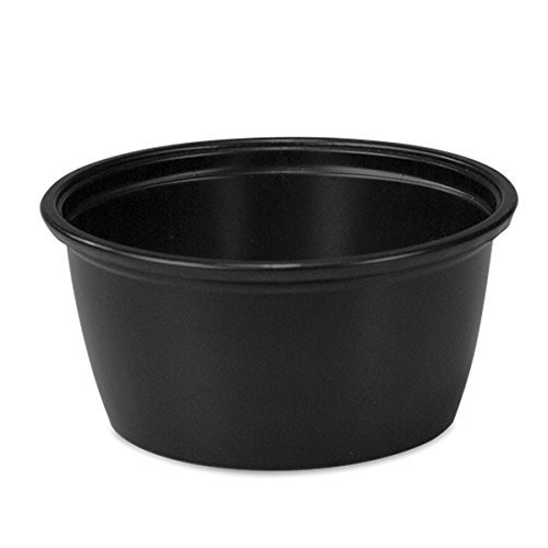 Polar Ice 2-Ounce Black Plastic Jello Shot Cups with Lids - 500-Pack | Durable & Leak-Proof Party Cups for Cocktails, Desserts & Entertaining