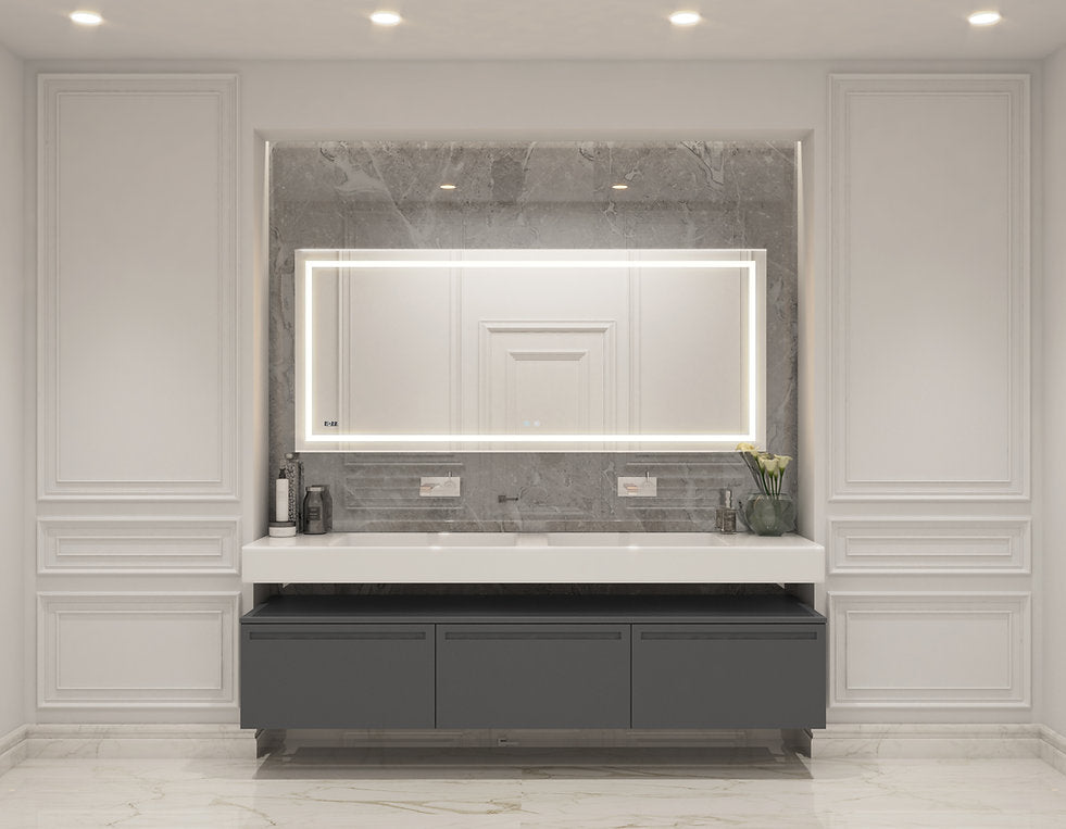 Aquadom Daytona 96x36 Inch LED Bathroom Mirror with Adjustable Lighting - Perfect for Modern Vanities, Spa-Like Bathrooms & Luxury Home Decor