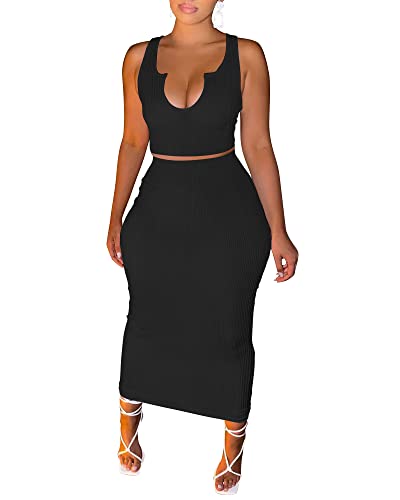 Black D-tank Skirt Outfits