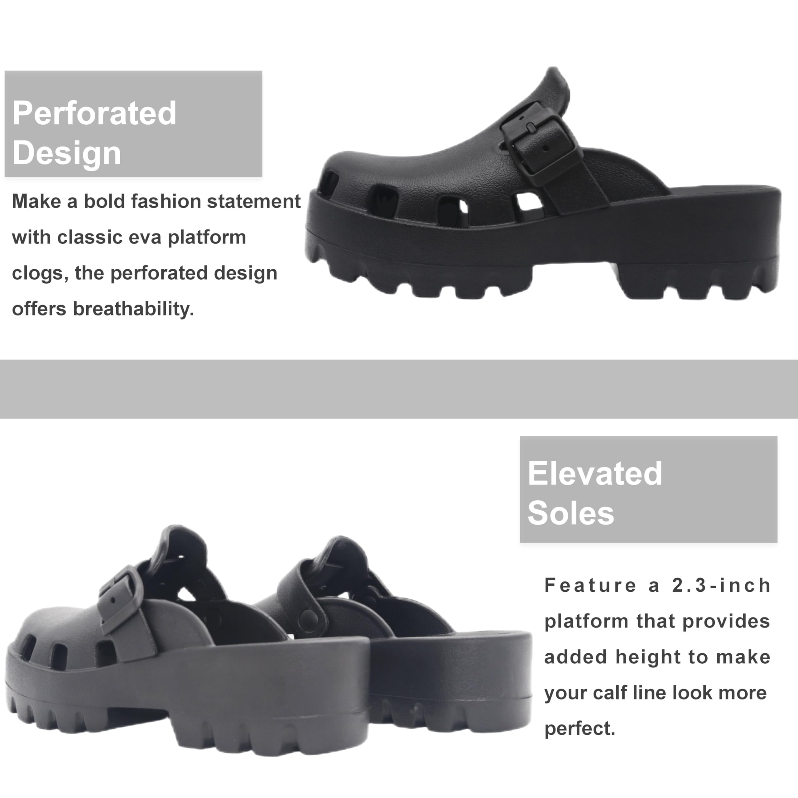 **Meetinspace Women's Platform Clogs – Stylish Quick-Drying Slip-On Mules with Thick Sole & Adjustable Strap – Comfortable Sandals for Beach, Pool & Casual Wear**