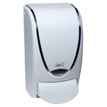 Deb Proline Curve Dispenser - 1L White Chrome Bottle for Professional Kitchen & Bar Use | Perfect for Liquor, Syrups & Oil Dispensing