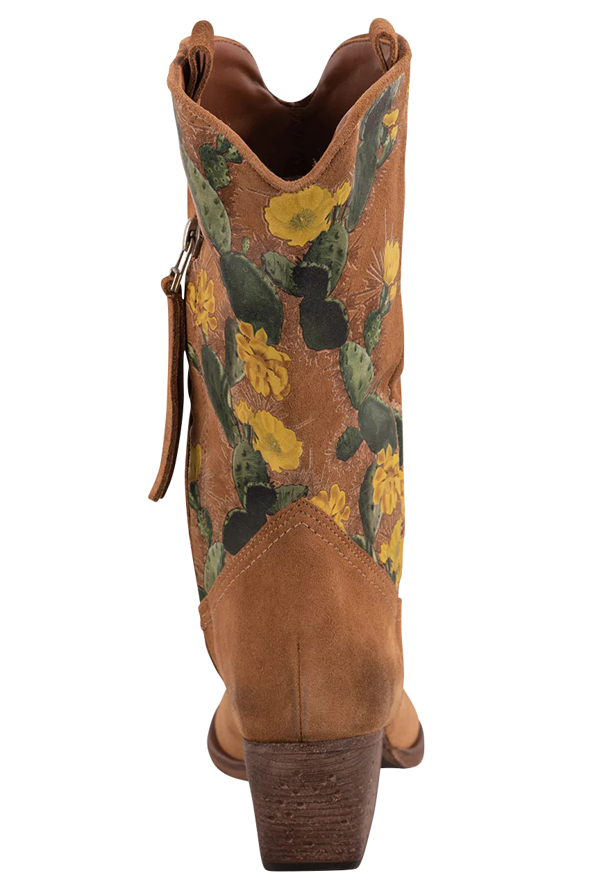 Golo Women's Leather Cactus Suede Cowgirl Boots - Western Ankle Booties for Country Dancing, Rodeo & Fashion Outfits