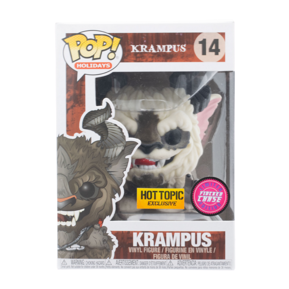 Funko Pop! Krampus Flocked Snow Chase Figure - Hot Topic Exclusive Collectible - Perfect for Holiday Decor & Pop Culture Displays