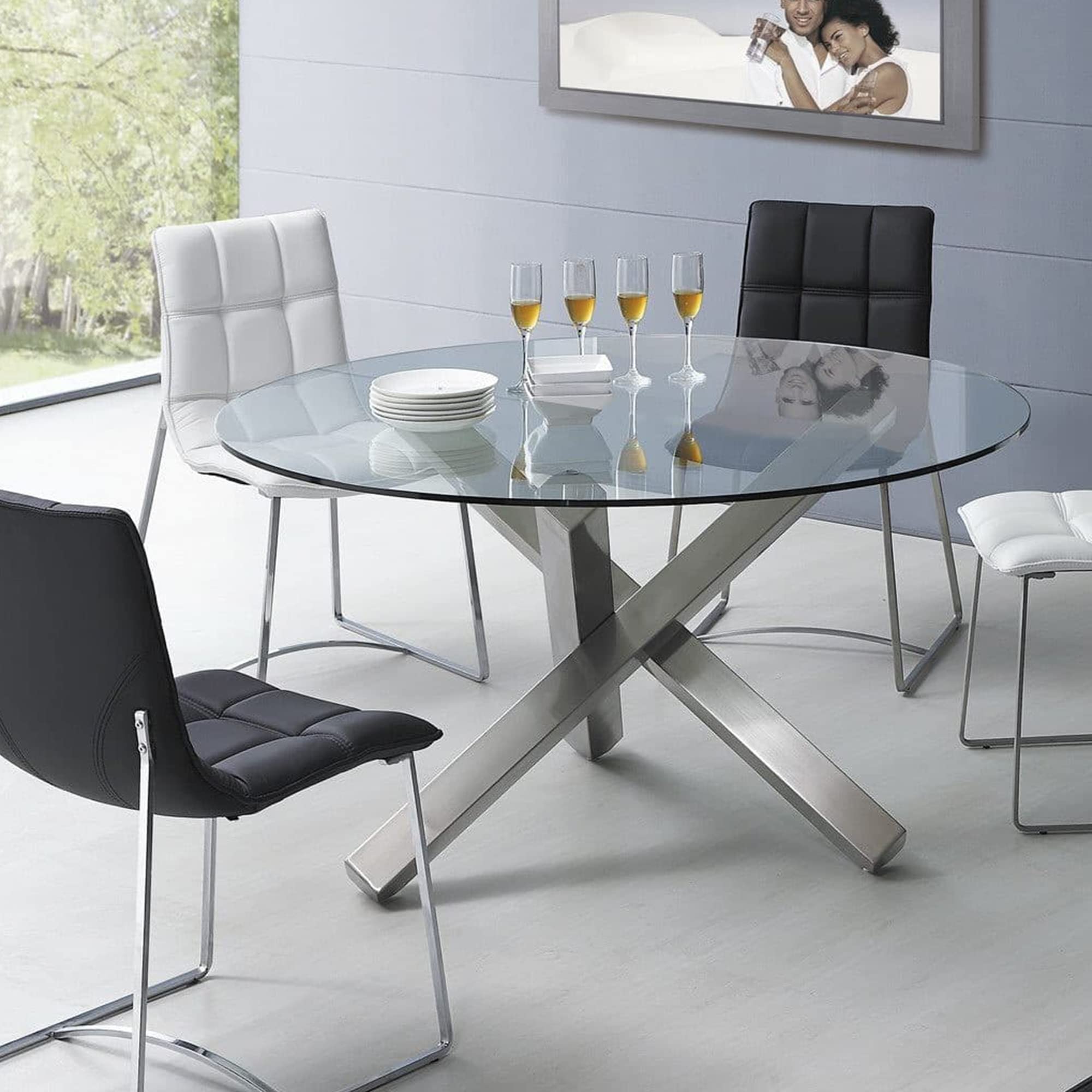42 Inch Round Tempered Glass Table Top - Clear DIY Replacement Glass Plate with Chamfered Polished Edge - Durable China-Made Tempered Glass for Dining Tables, Coffee Tables, and Office Desks