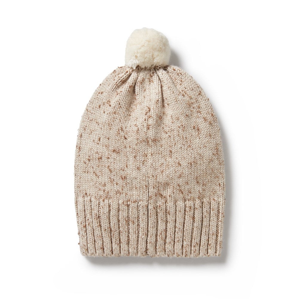 Almond Fleck Knitted Beanie Hat for Women & Men - Soft Winter Warm Hat for Outdoor Activities, Skiing, Hiking & Casual Wear